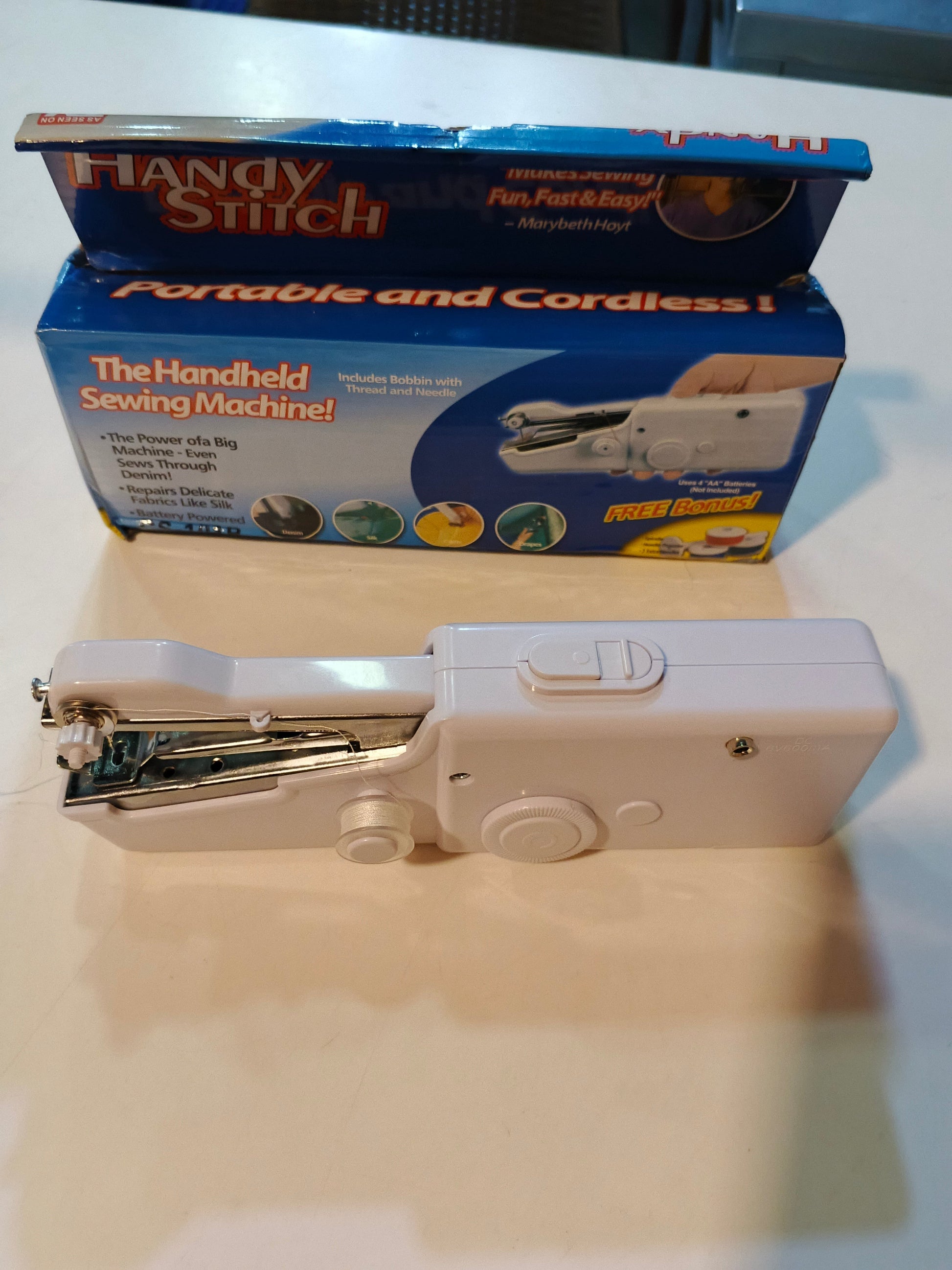 Mini Foldable Sewing (سلائ) Machine,Easy To Use,for Cloth Repairs, Fabric Stitching, Home and Travel Use - JELLA